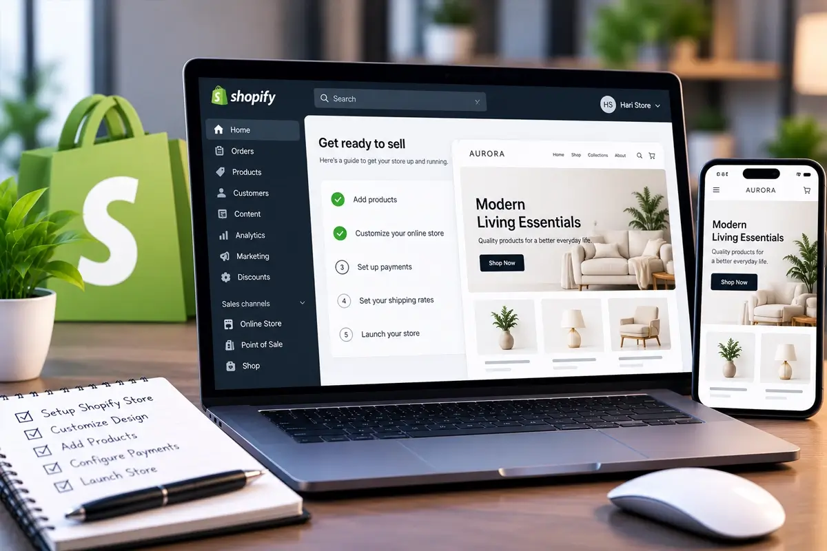 Shopify online store homepage with product collections